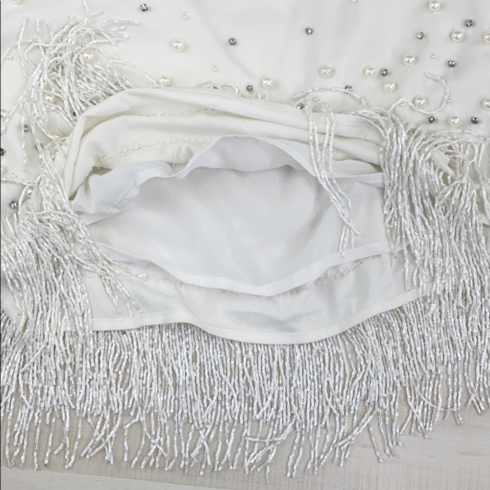 LPA ELISE FRINGE MINI SKIRT Beaded Rhinestone - Picture 8 of 12